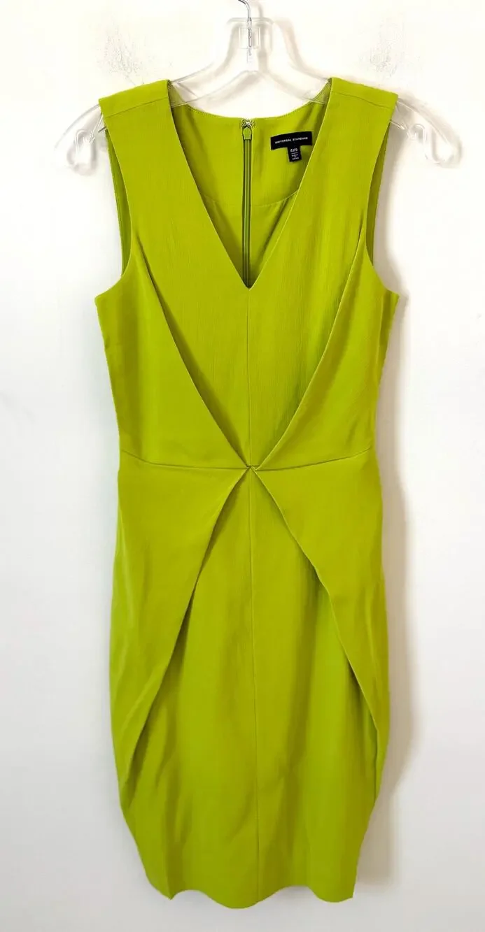Universal Standard Sheath Rayon Midi Dress Green Size 0-00 NEW